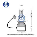 Kit 2 Ampolletas H11 Nano Led L24 Matsumoto - Imagen 4