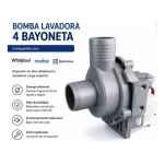 Bomba Lavadora 4 Bayoneta Whirlpool / Mabe / Electrolux - Imagen 2