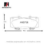 Pastilla De Freno Toyota Hilux Kum 2.5 4wd 2010-2022 Del. - Imagen 4