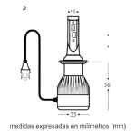 Kit Ampolletas Led H4 7600lm A6+ - Imagen 3