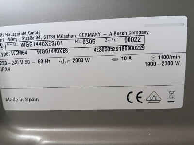 Goma Para Lavadora Bosch Serie 6. 9 Kg Modelo Wgg1440 - Imagen 8